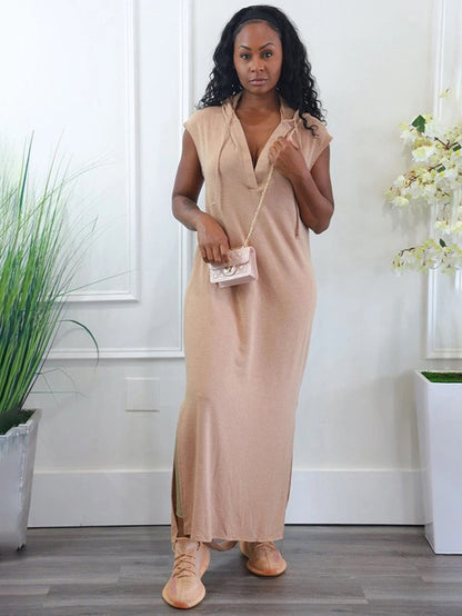 Back Out Hooded Maxi Dress